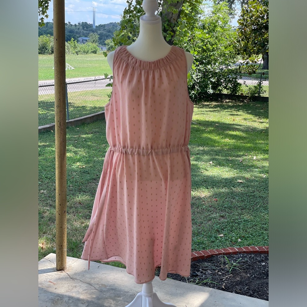 Women’s dress flowy pink ruching Juicy Couture size XXL